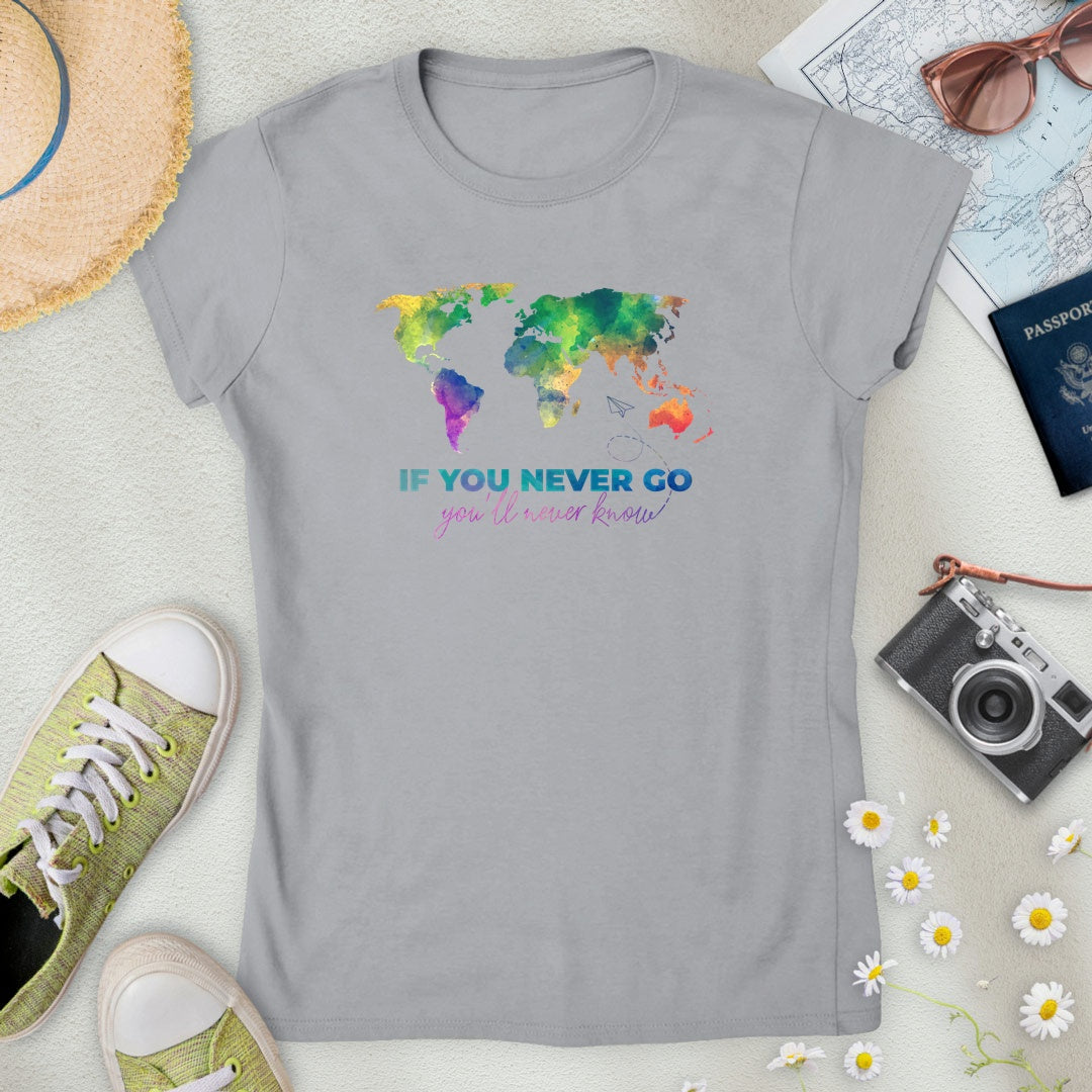 Watercolor World Map Women’s T-Shirt