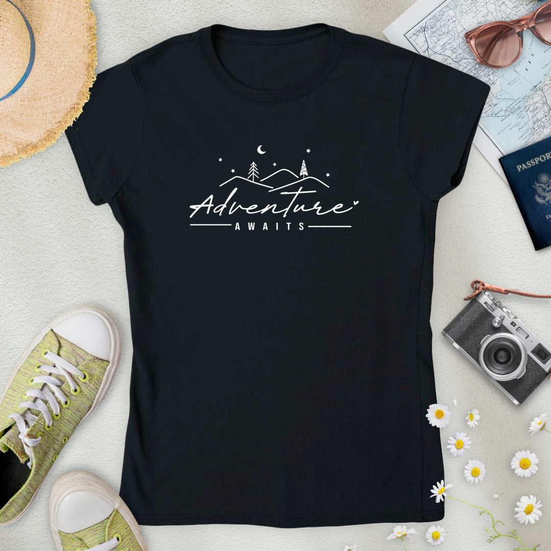 Adventure Awaits Minimal Women’s T-Shirt