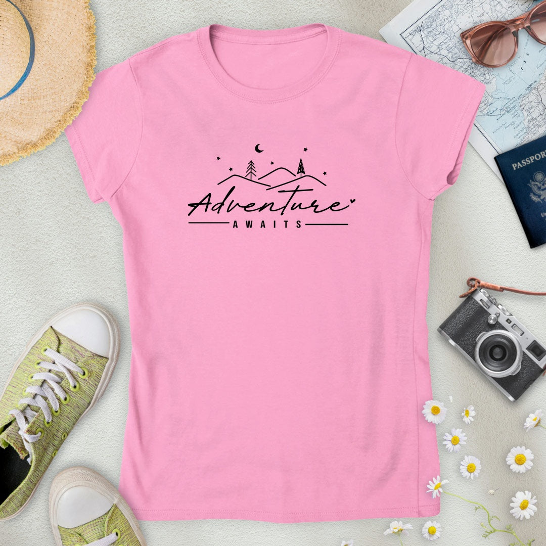 Adventure Awaits Minimal Women’s T-Shirt