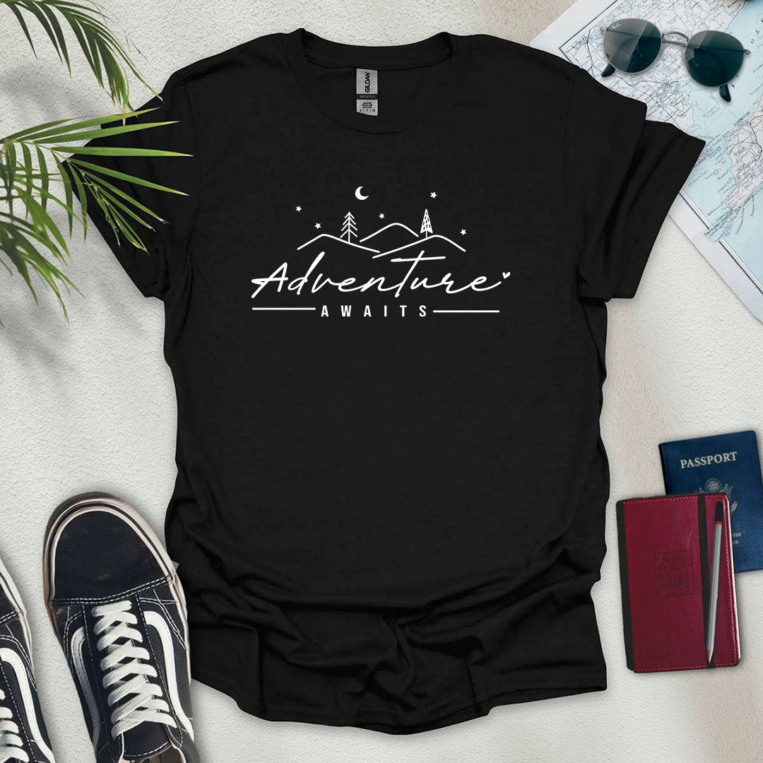 Adventure Awaits Minimal T-Shirt - Wander Wears | Explore in Style - Adventure & Travel Apparel