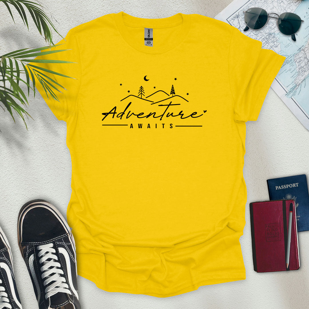 Adventure Awaits Minimal T-Shirt - Wander Wears | Explore in Style - Adventure & Travel Apparel
