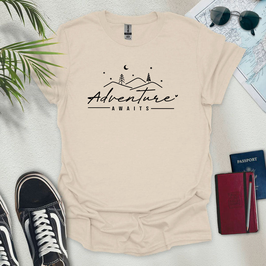 Adventure Awaits Minimal T-Shirt - Wander Wears | Explore in Style - Adventure & Travel Apparel