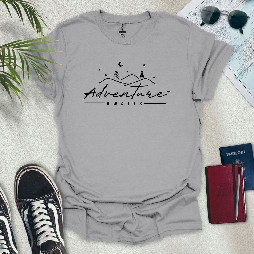 Adventure Awaits Minimal T-Shirt - Wander Wears | Explore in Style - Adventure & Travel Apparel