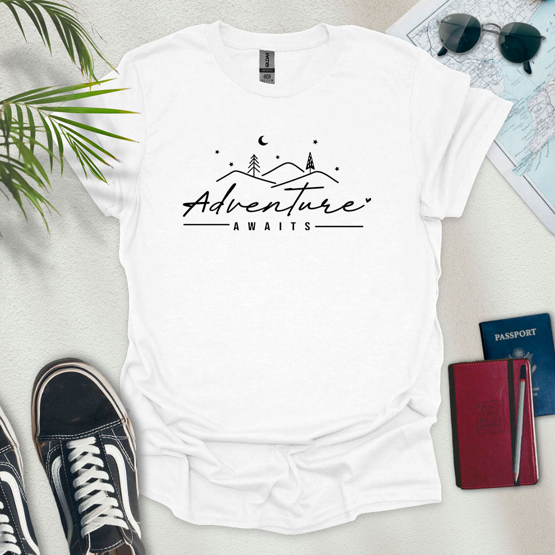 Adventure Awaits Minimal T-Shirt - Wander Wears | Explore in Style - Adventure & Travel Apparel