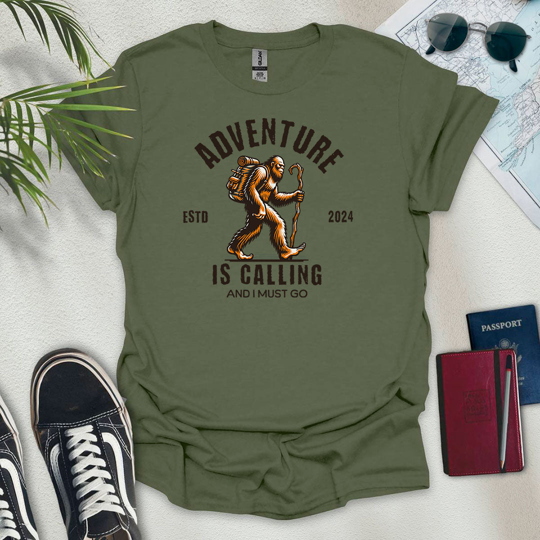 Adventure Is Calling and I Must Go T-Shirt - Wander Wears | Explore in Style - Adventure & Travel Apparel