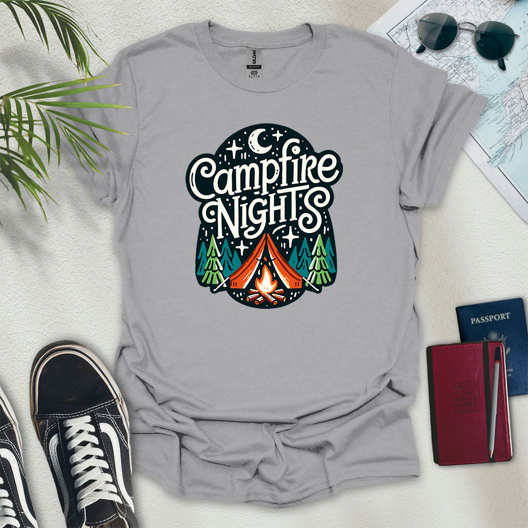 Campfire Nights T-Shirt - Wander Wears | Explore in Style - Adventure & Travel Apparel