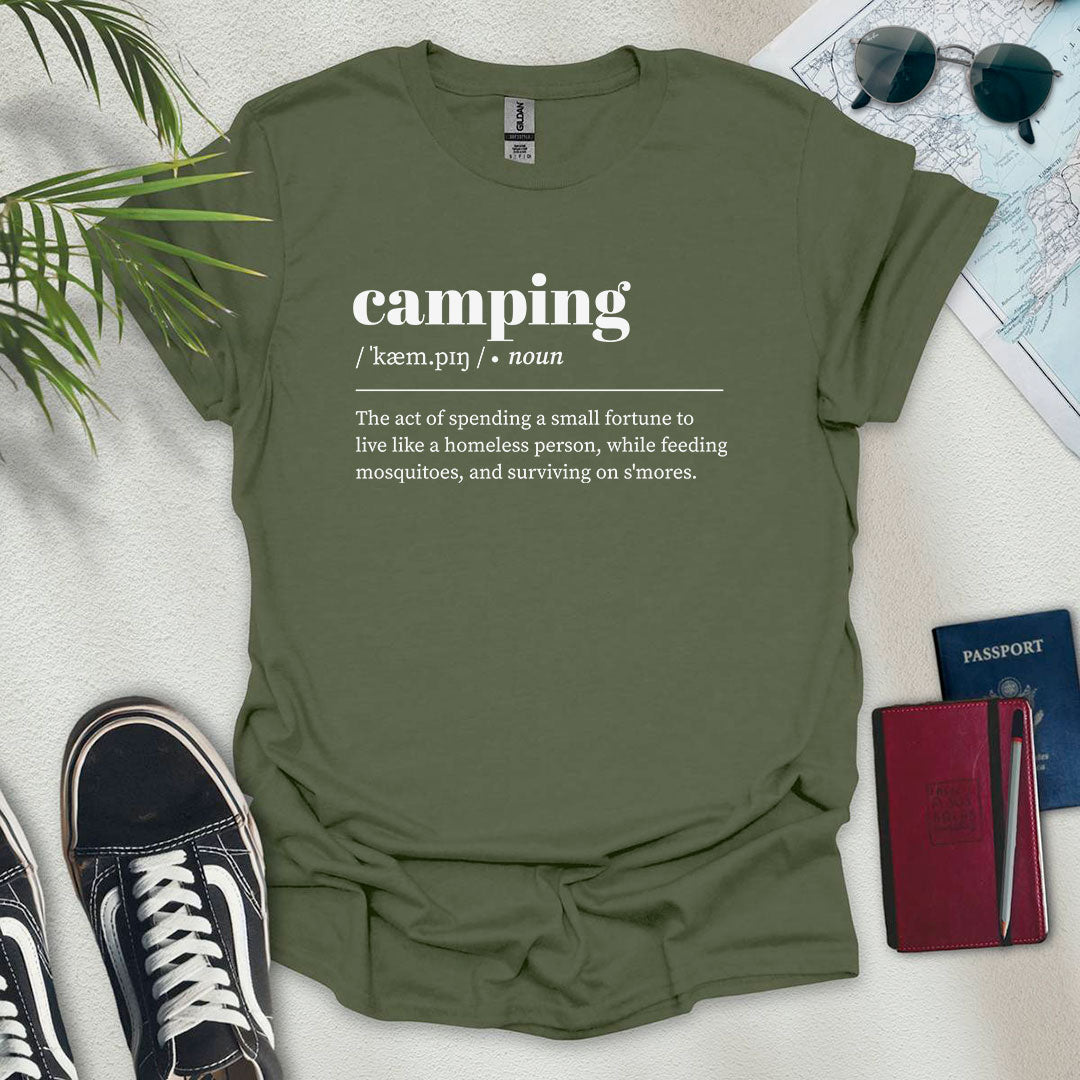 Camping Definition T-Shirt - Wander Wears | Explore in Style - Adventure & Travel Apparel