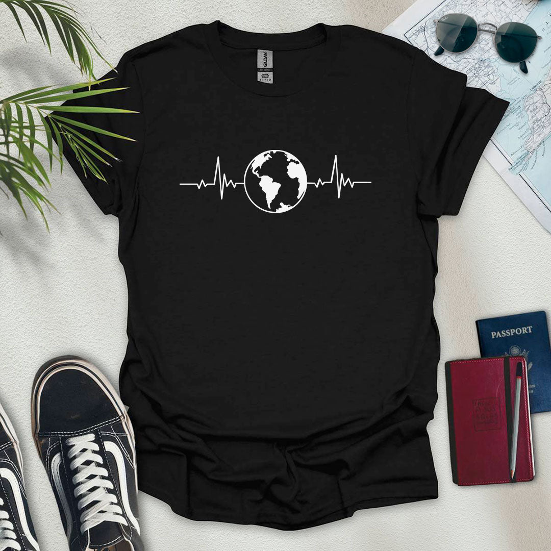 Heartbeat World T-Shirt - Wander Wears | Explore in Style - Adventure & Travel Apparel