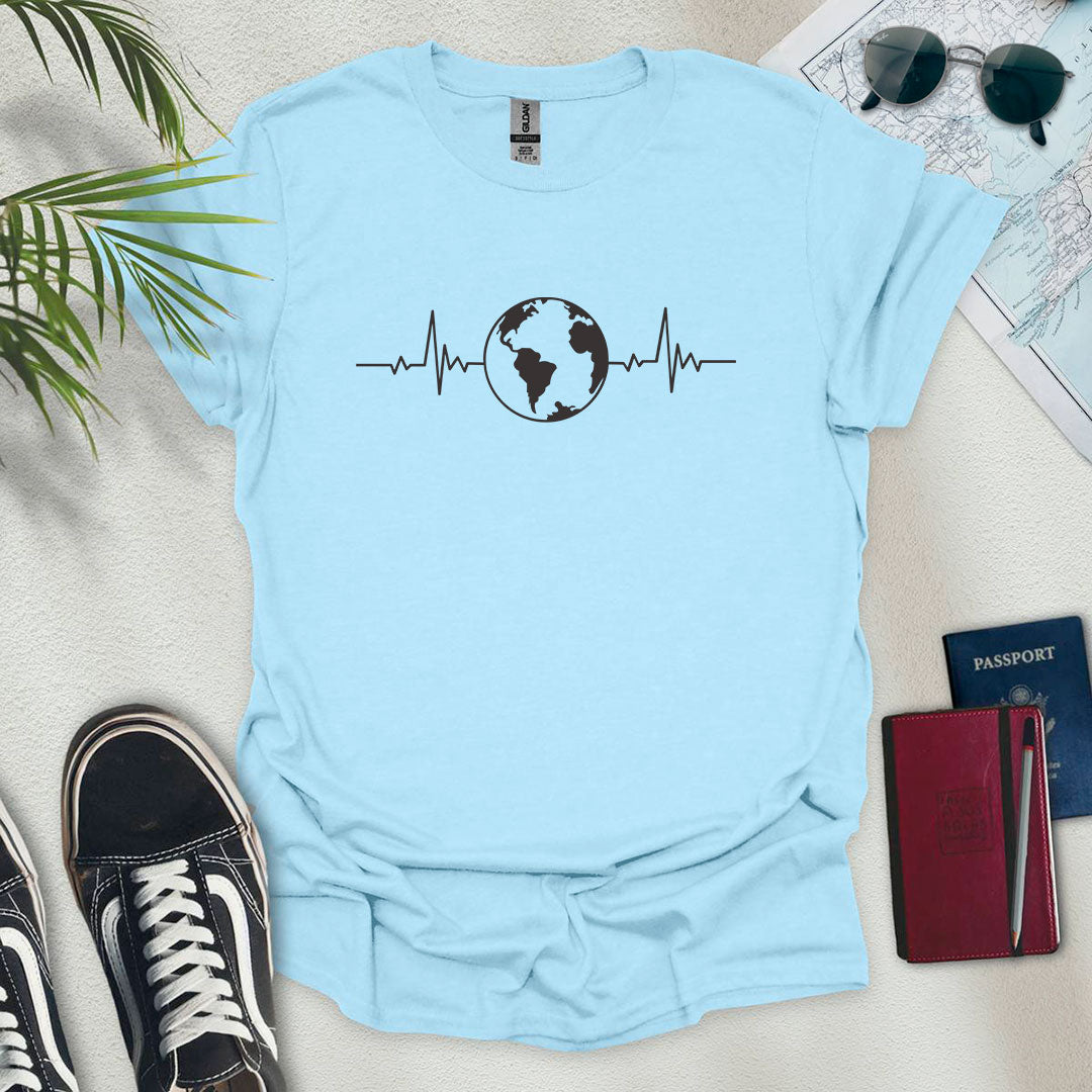 Heartbeat World T-Shirt - Wander Wears | Explore in Style - Adventure & Travel Apparel
