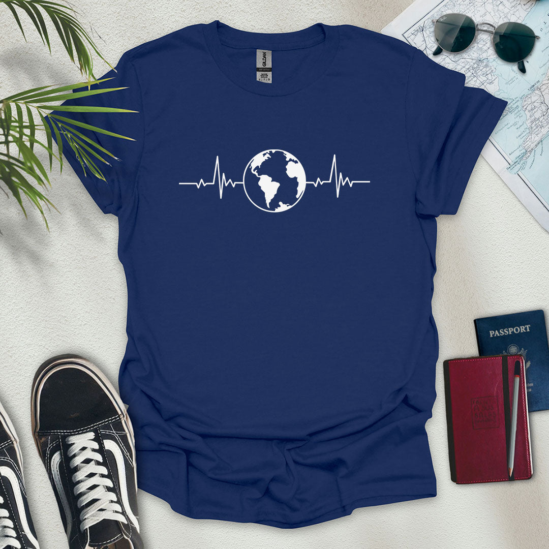 Heartbeat World T-Shirt - Wander Wears | Explore in Style - Adventure & Travel Apparel