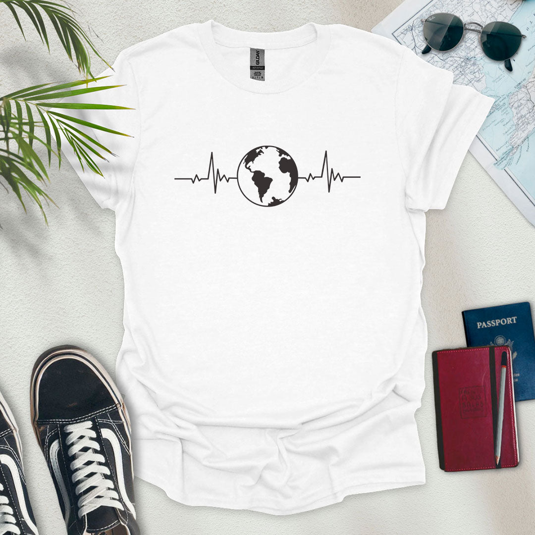 Heartbeat World T-Shirt - Wander Wears | Explore in Style - Adventure & Travel Apparel