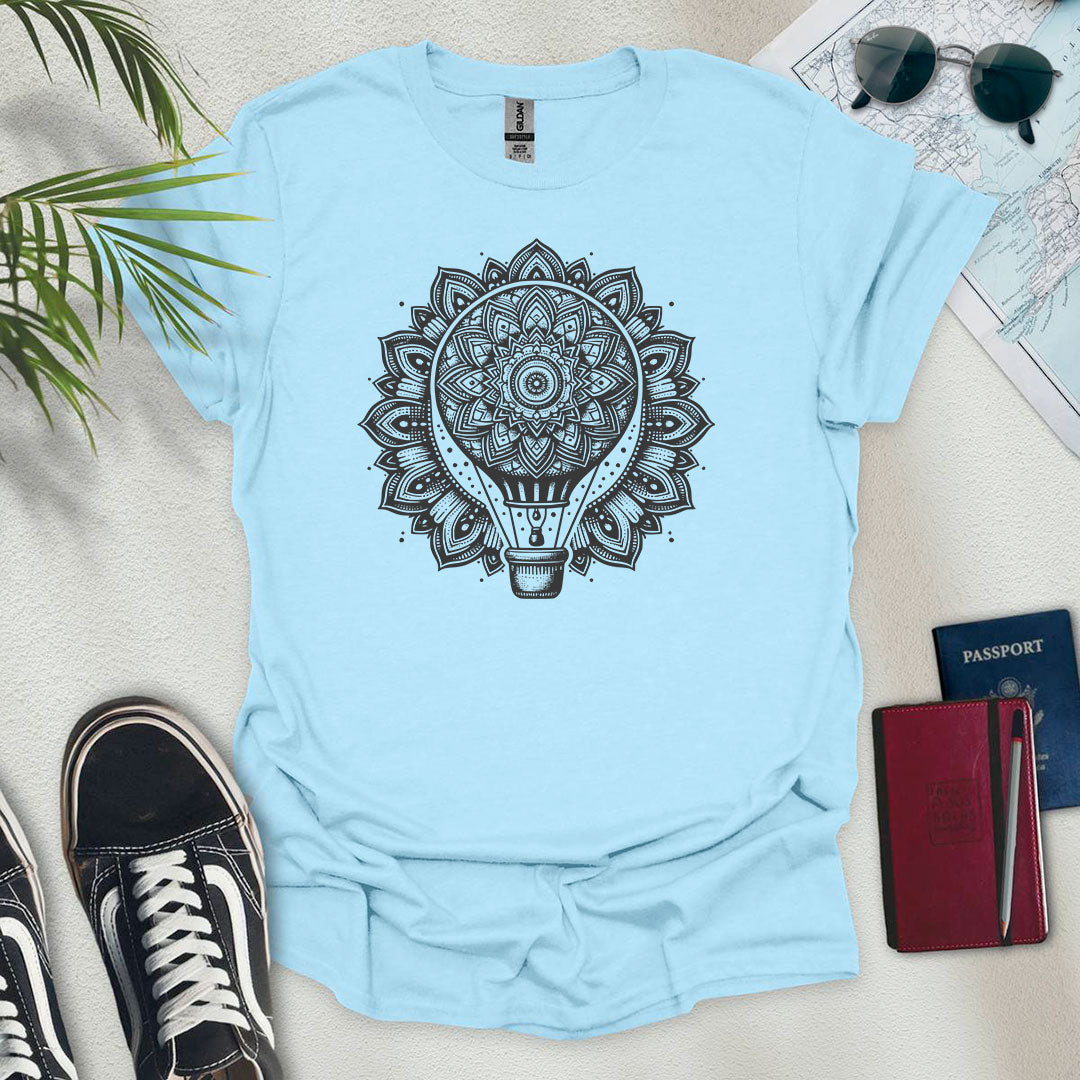 Mandala Air Balloon T-Shirt - Wander Wears | Explore in Style - Adventure & Travel Apparel