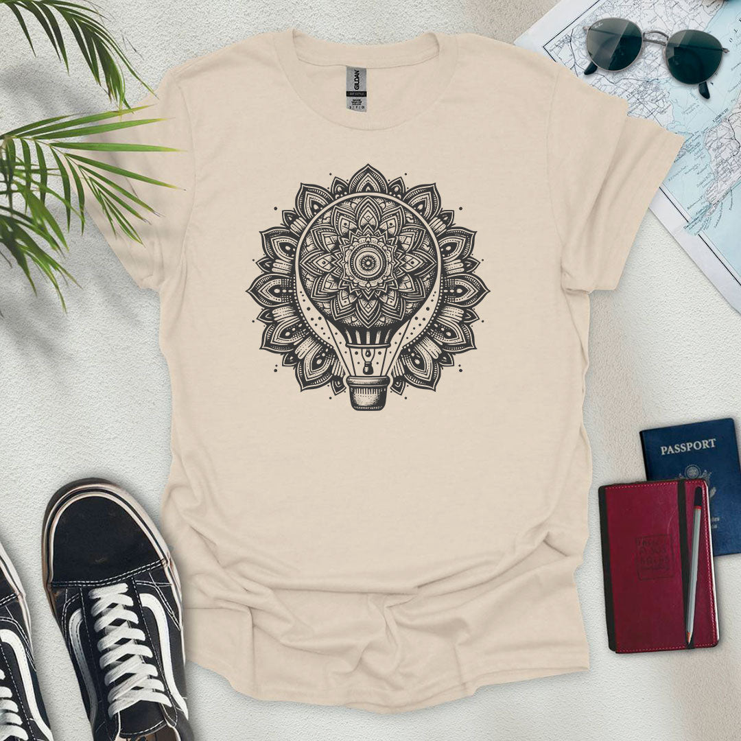 Mandala Air Balloon T-Shirt - Wander Wears | Explore in Style - Adventure & Travel Apparel