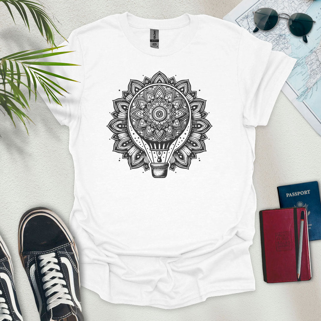 Mandala Air Balloon T-Shirt - Wander Wears | Explore in Style - Adventure & Travel Apparel