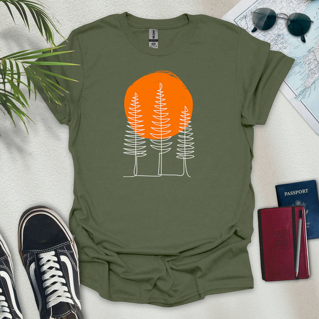 Stylized Trees T-Shirt - Wander Wears | Explore in Style - Adventure & Travel Apparel