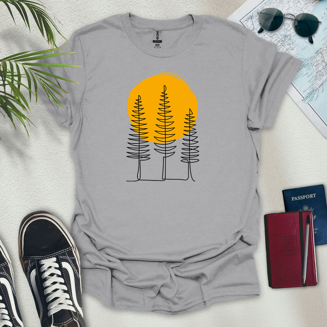 Stylized Trees T-Shirt - Wander Wears | Explore in Style - Adventure & Travel Apparel