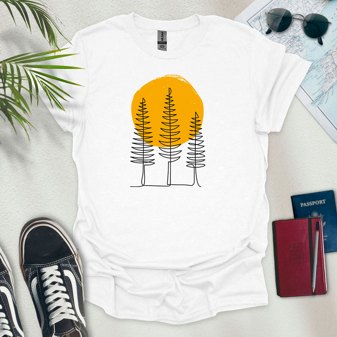 Stylized Trees T-Shirt - Wander Wears | Explore in Style - Adventure & Travel Apparel