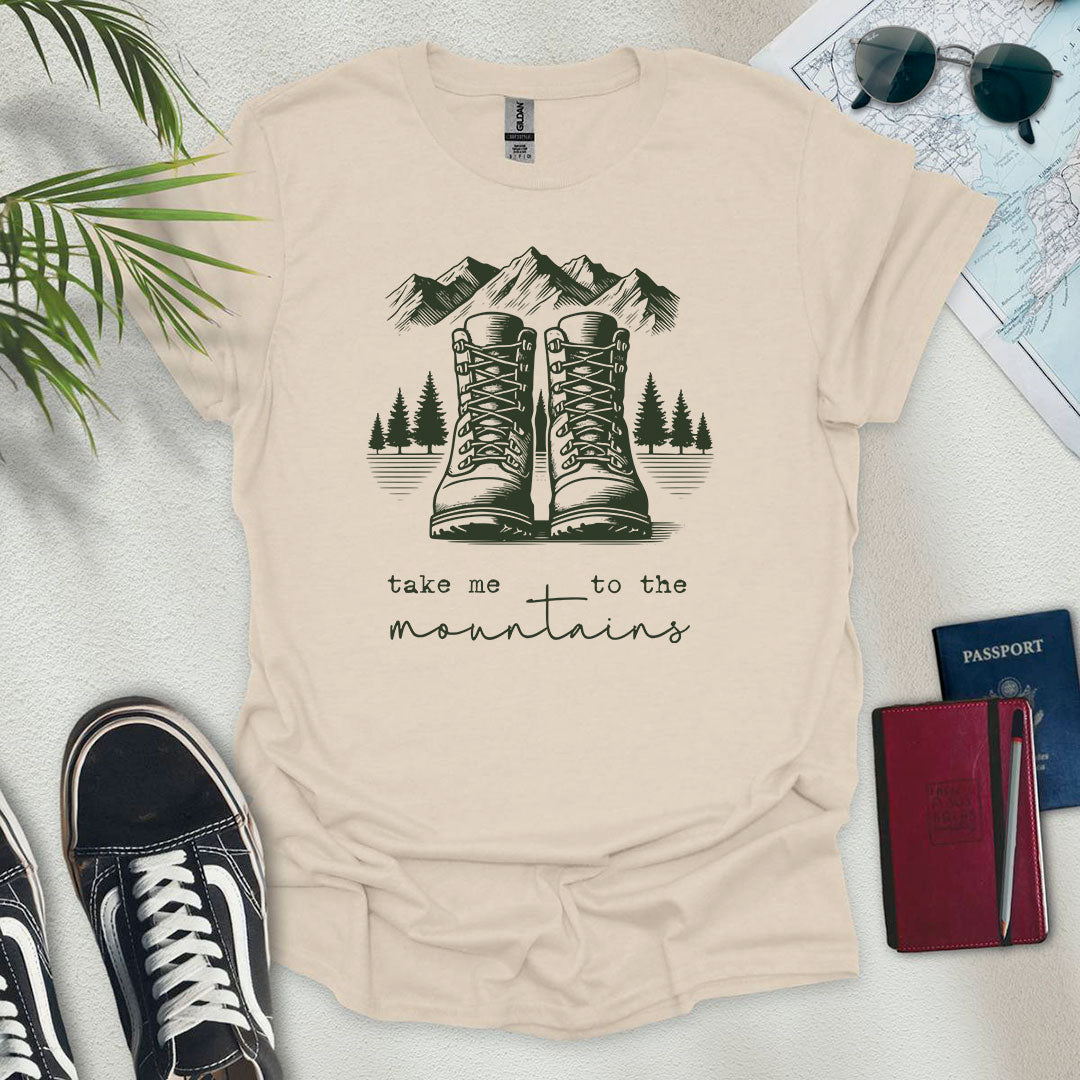 Take Me to the Mountains T-Shirt - Wander Wears | Explore in Style - Adventure & Travel Apparel