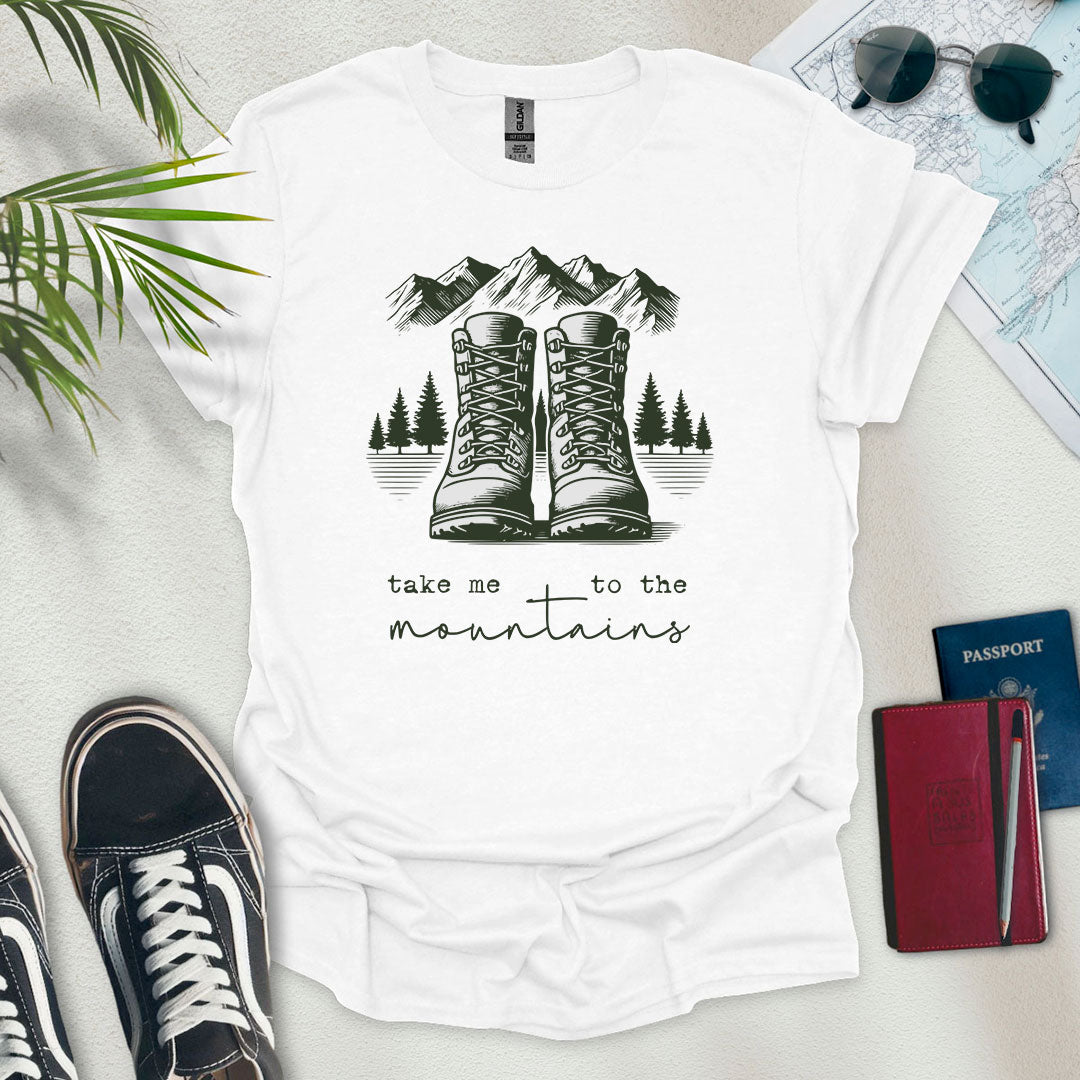 Take Me to the Mountains T-Shirt - Wander Wears | Explore in Style - Adventure & Travel Apparel