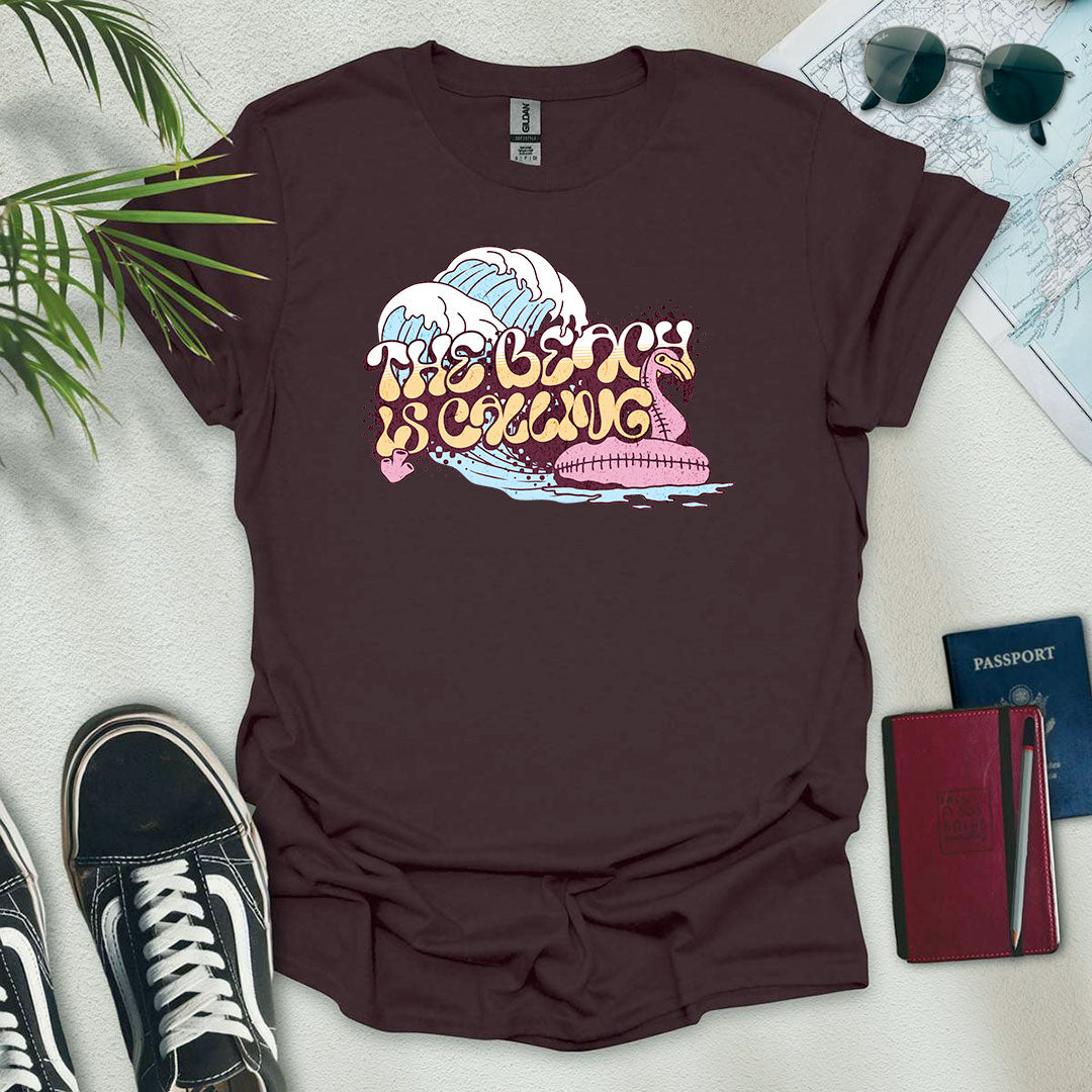 The Beach is Calling Retro T-Shirt - Wander Wears | Explore in Style - Adventure & Travel Apparel