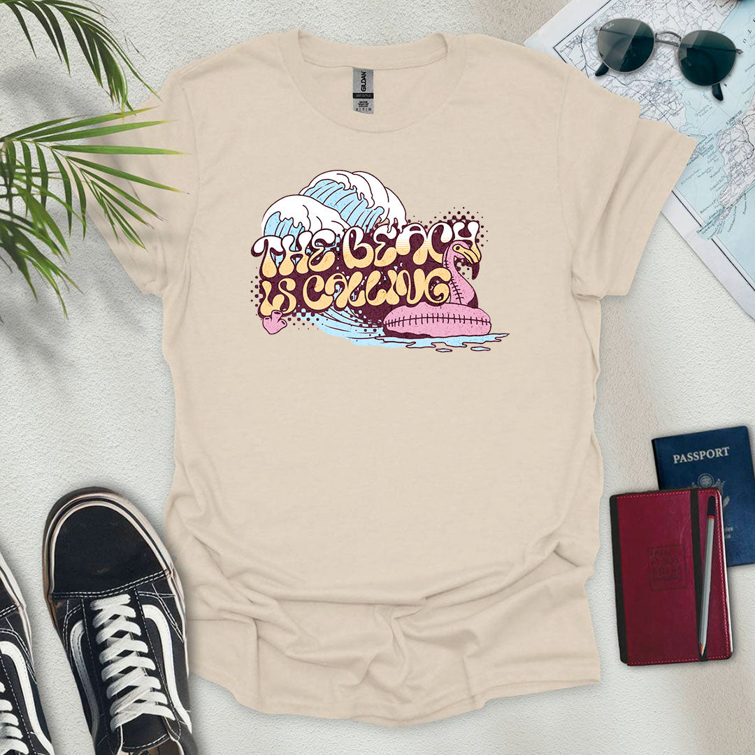 The Beach is Calling Retro T-Shirt - Wander Wears | Explore in Style - Adventure & Travel Apparel