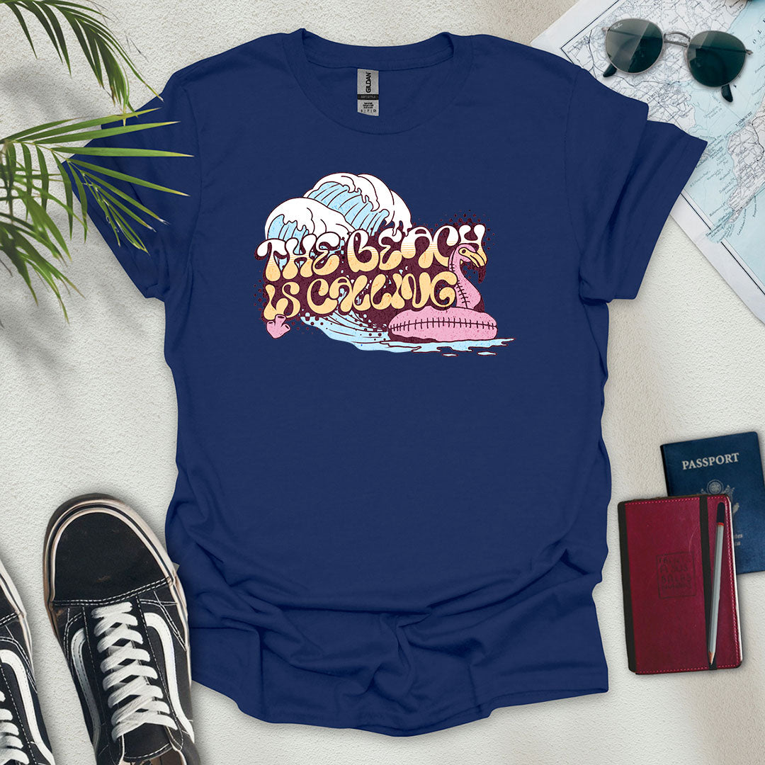 The Beach is Calling Retro T-Shirt - Wander Wears | Explore in Style - Adventure & Travel Apparel