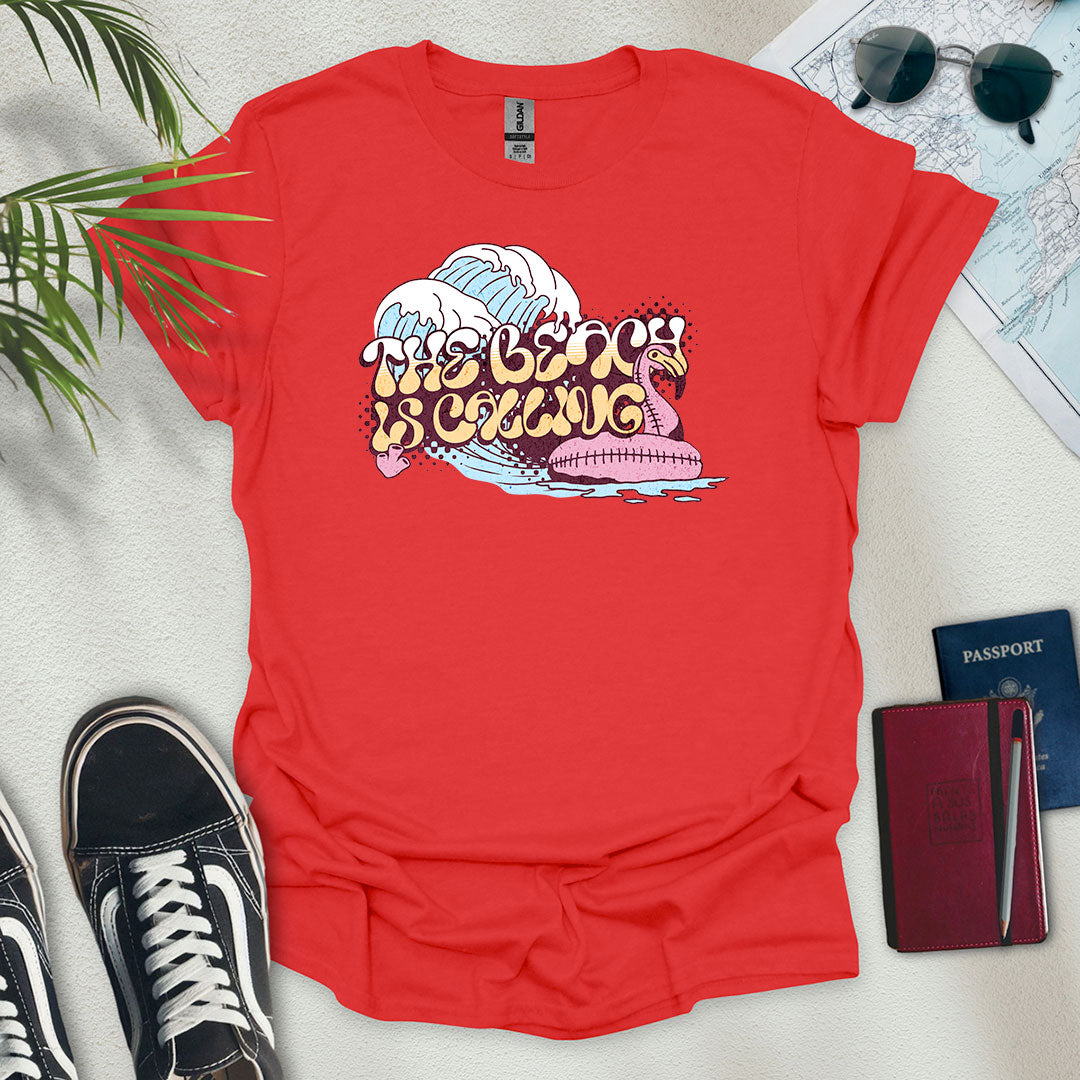 The Beach is Calling Retro T-Shirt - Wander Wears | Explore in Style - Adventure & Travel Apparel