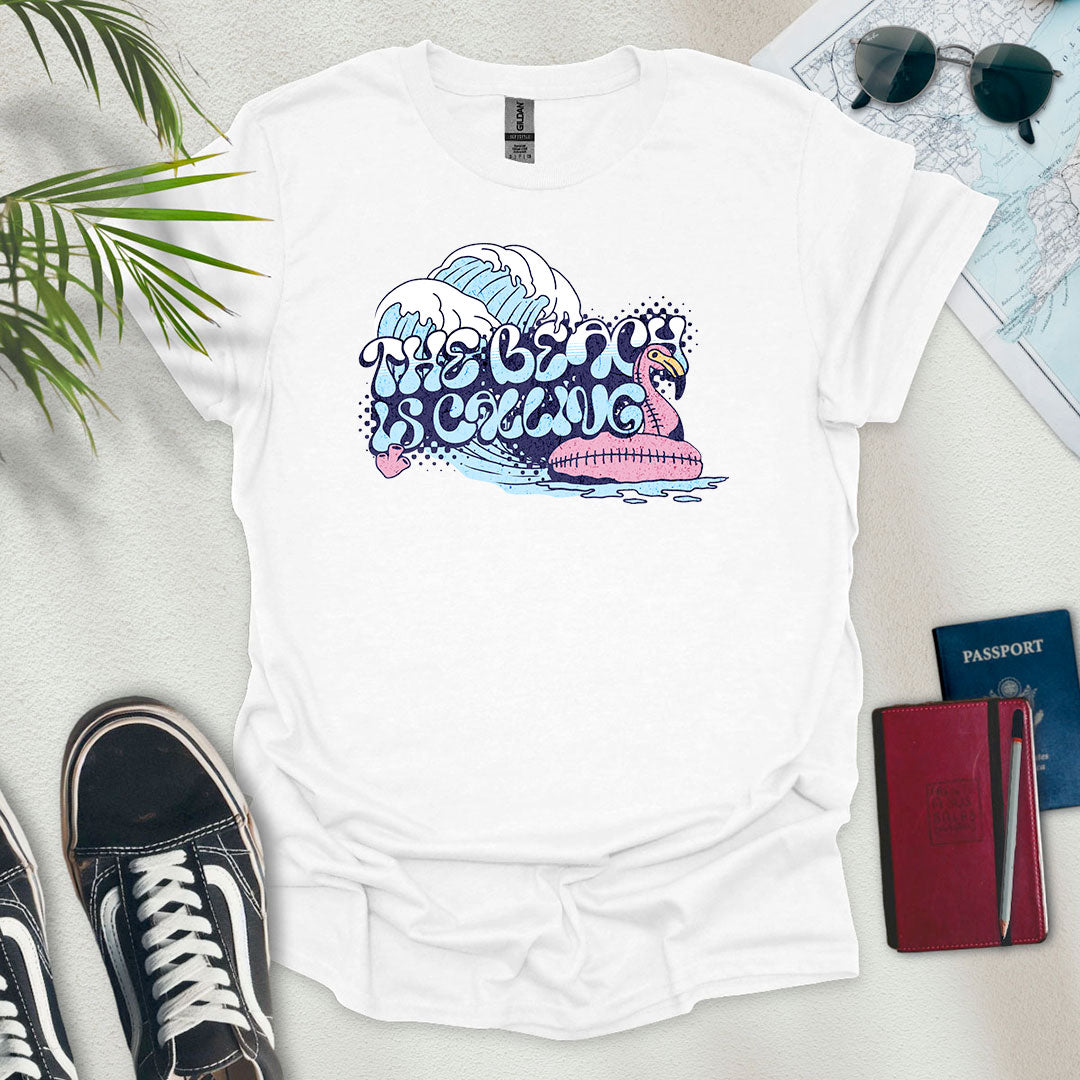 The Beach is Calling Retro T-Shirt - Wander Wears | Explore in Style - Adventure & Travel Apparel