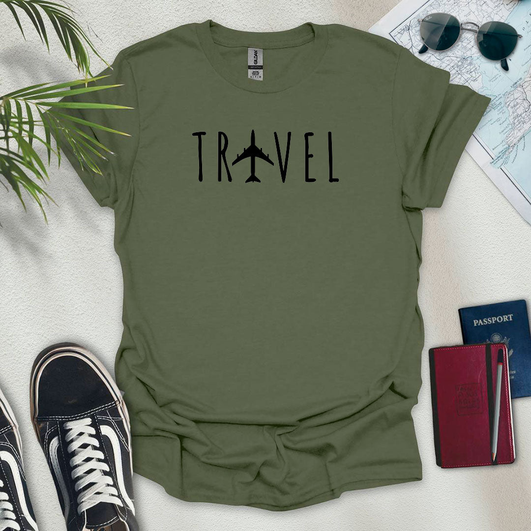 Travel Plane T-Shirt - Wander Wears | Explore in Style - Adventure & Travel Apparel