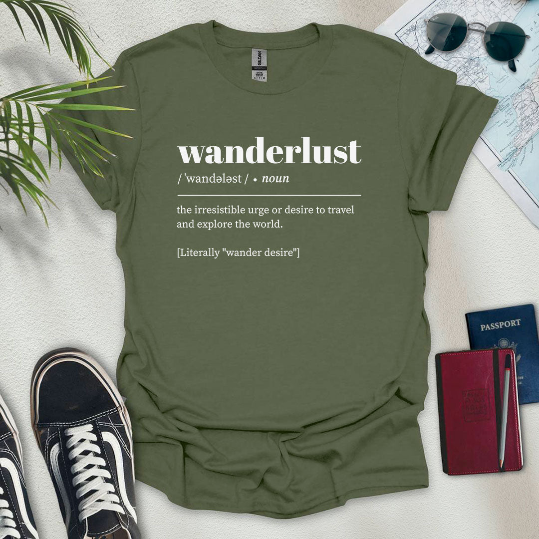 Wanderlust Definition T-Shirt - Wander Wears | Explore in Style - Adventure & Travel Apparel