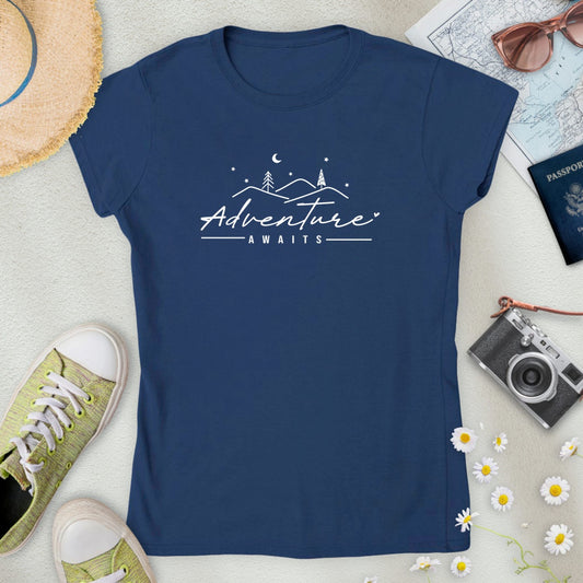 Adventure Awaits Minimal Women’s T-Shirt