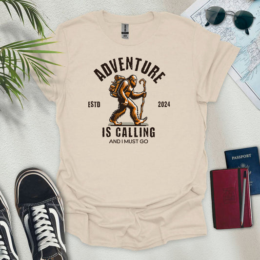 Adventure Is Calling and I Must Go T-Shirt - Wander Wears | Explore in Style - Adventure & Travel Apparel