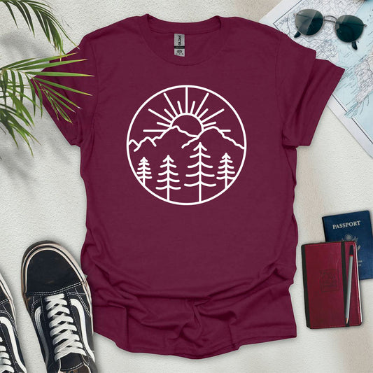 Adventure Mountain Round T-Shirt - Wander Wears | Explore in Style - Adventure & Travel Apparel