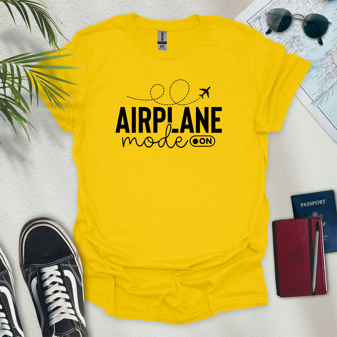 Airplane Mode On Minimalist T-Shirt - Wander Wears | Explore in Style - Adventure & Travel Apparel