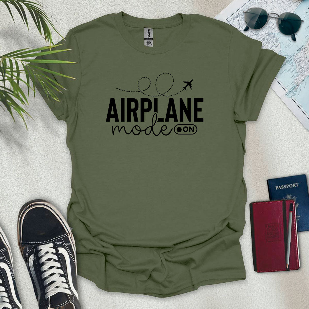 Airplane Mode On Minimalist T-Shirt - Wander Wears | Explore in Style - Adventure & Travel Apparel