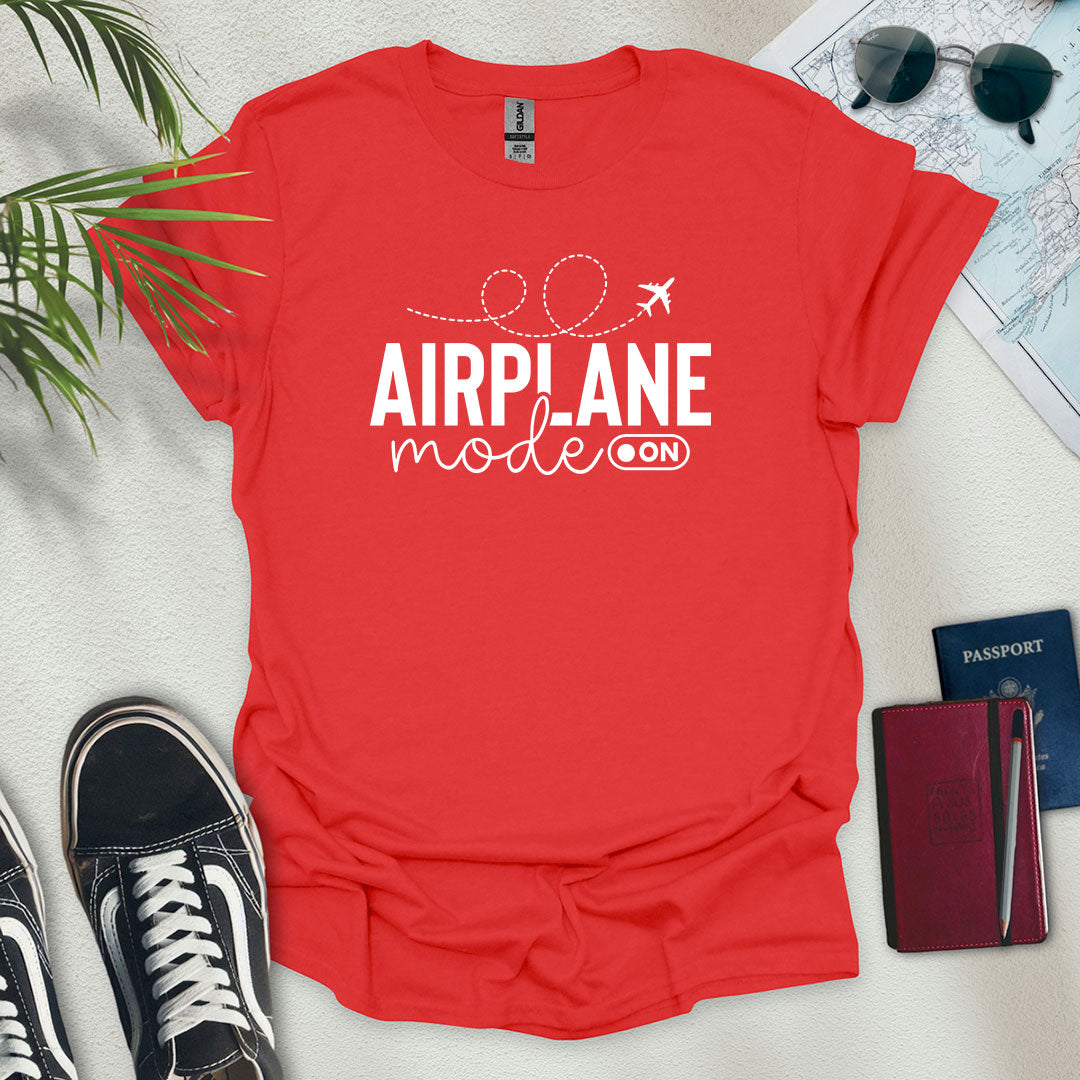 Airplane Mode On Minimalist T-Shirt - Wander Wears | Explore in Style - Adventure & Travel Apparel