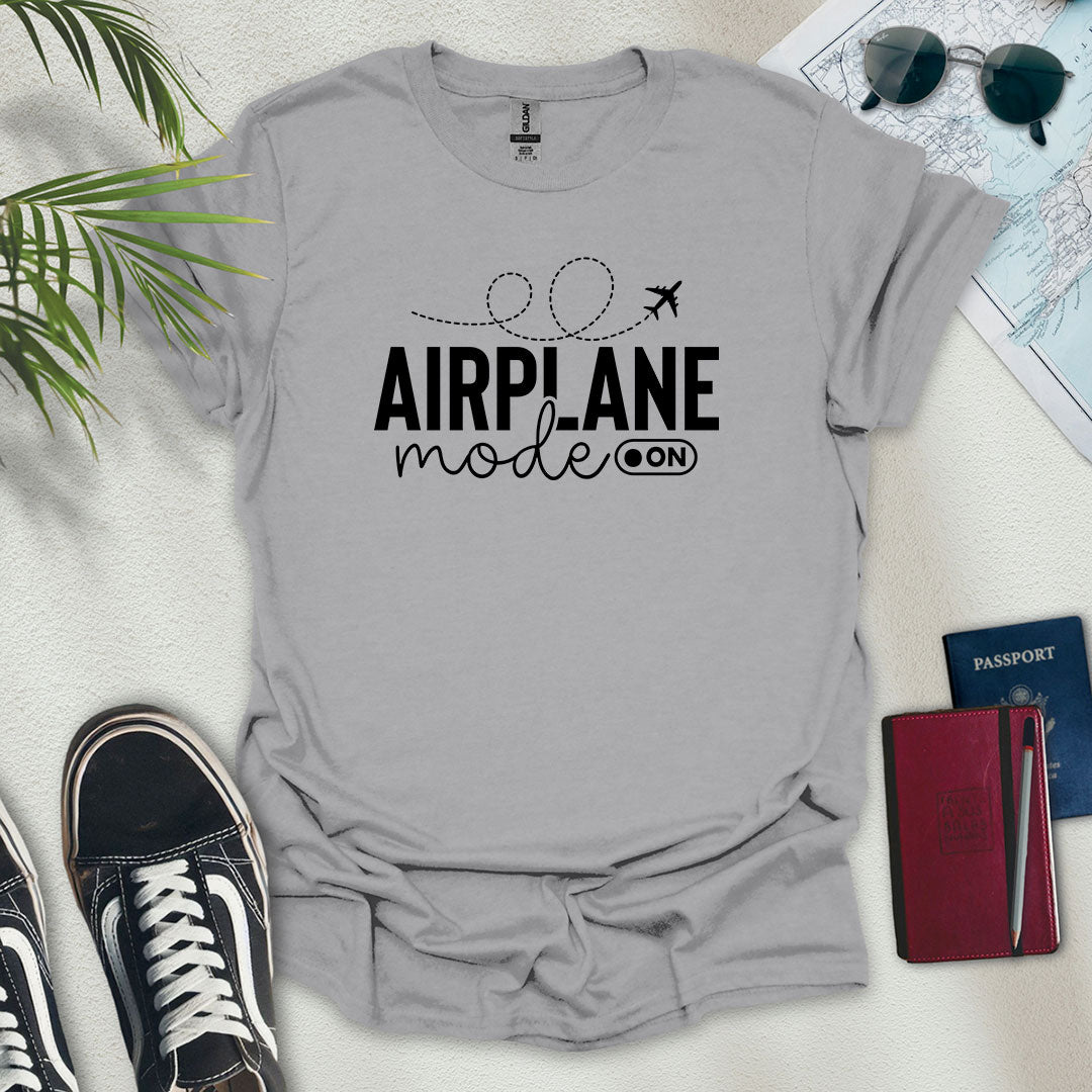 Airplane Mode On Minimalist T-Shirt - Wander Wears | Explore in Style - Adventure & Travel Apparel