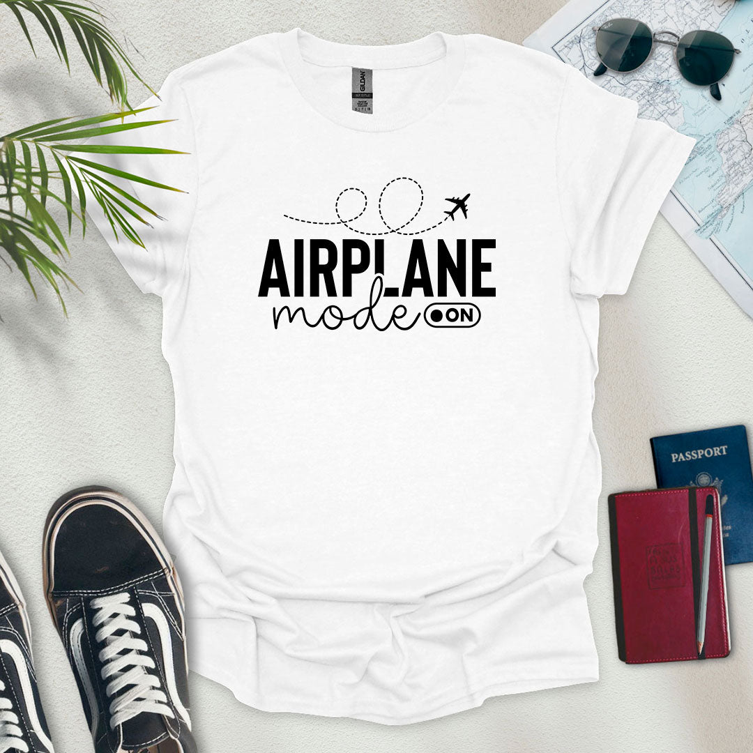 Airplane Mode On Minimalist T-Shirt - Wander Wears | Explore in Style - Adventure & Travel Apparel