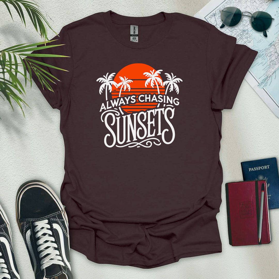 Always Chasing Sunsets Beach T-Shirt - Wander Wears | Explore in Style - Adventure & Travel Apparel