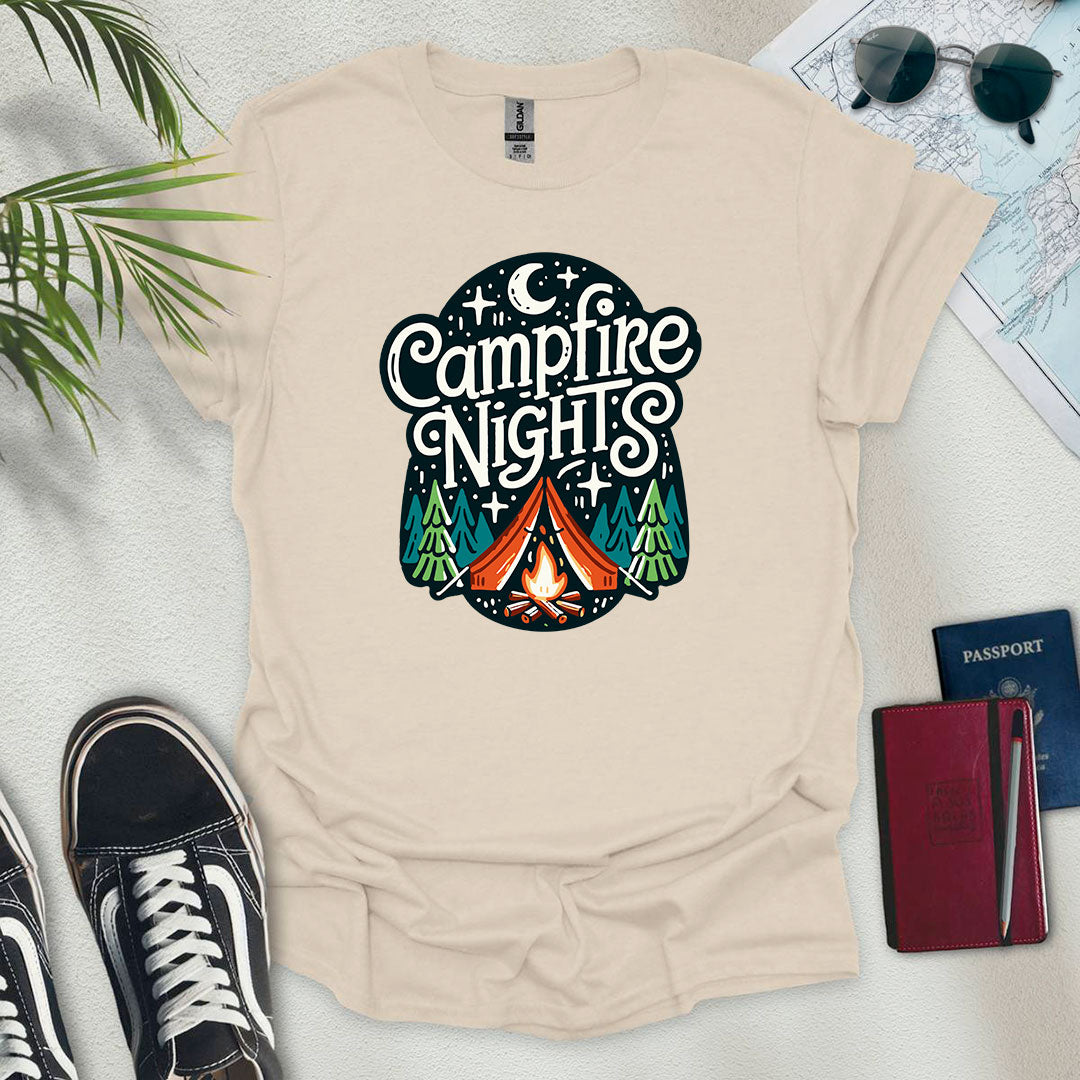 Campfire Nights T-Shirt - Wander Wears | Explore in Style - Adventure & Travel Apparel
