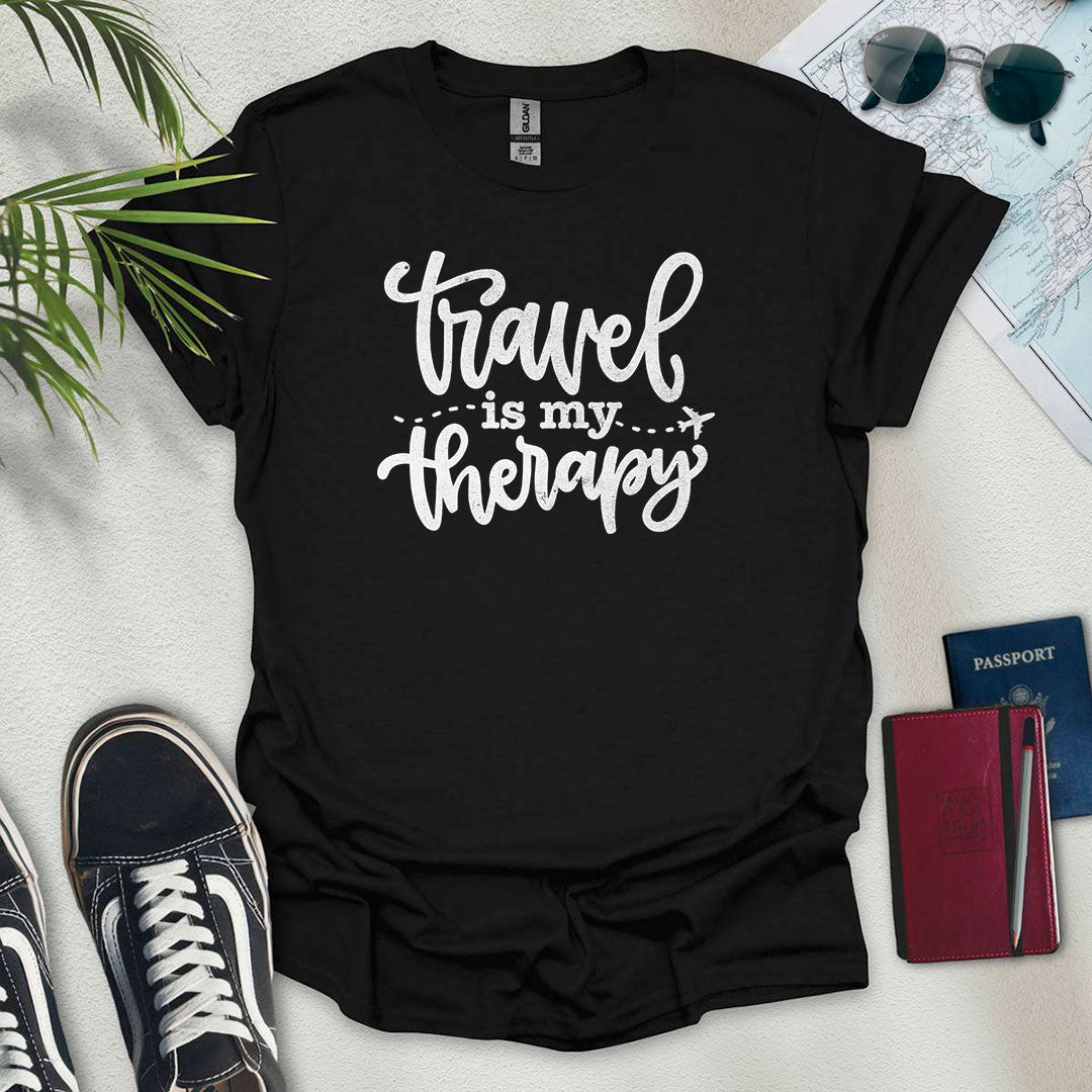 Travel is My Therapy T-Shirt - Wander Wears | Explore in Style - Adventure & Travel Apparel