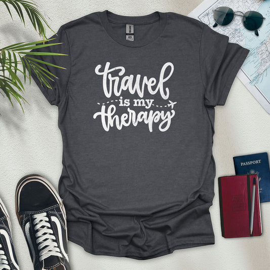 Travel is My Therapy T-Shirt - Wander Wears | Explore in Style - Adventure & Travel Apparel