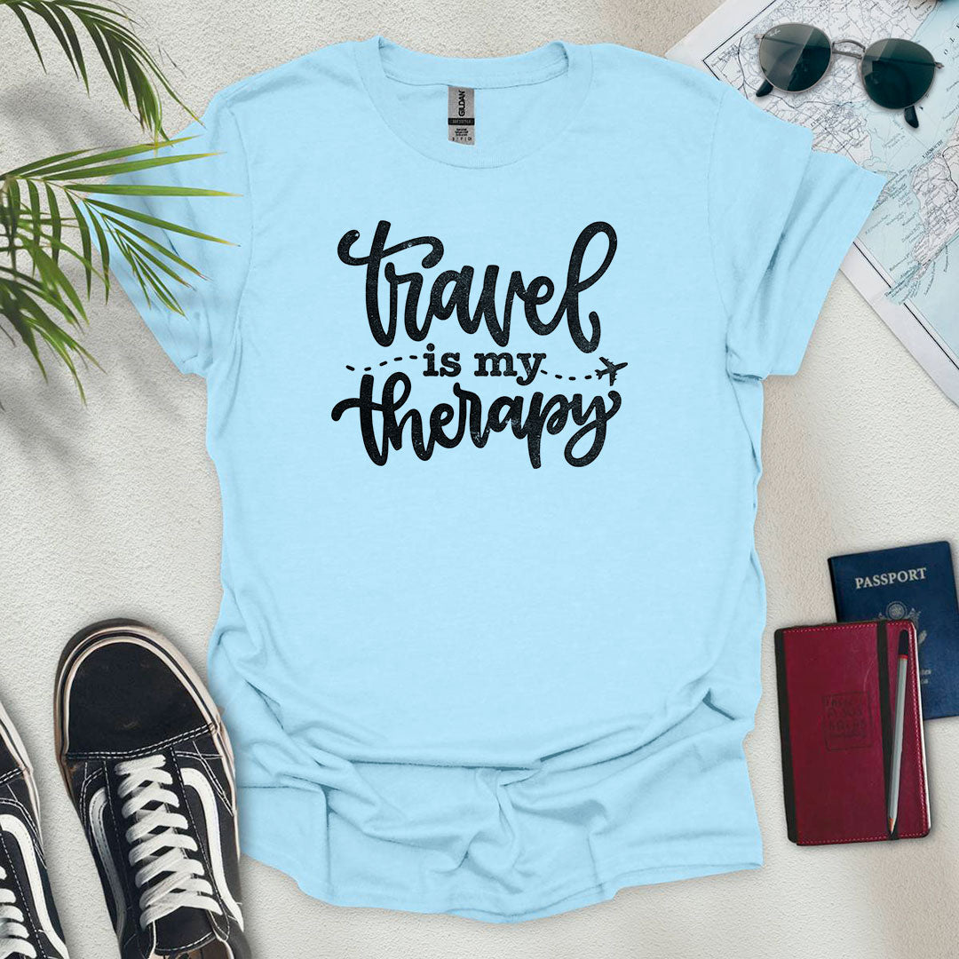 Travel is My Therapy T-Shirt - Wander Wears | Explore in Style - Adventure & Travel Apparel