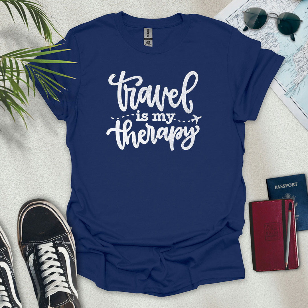 Travel is My Therapy T-Shirt - Wander Wears | Explore in Style - Adventure & Travel Apparel