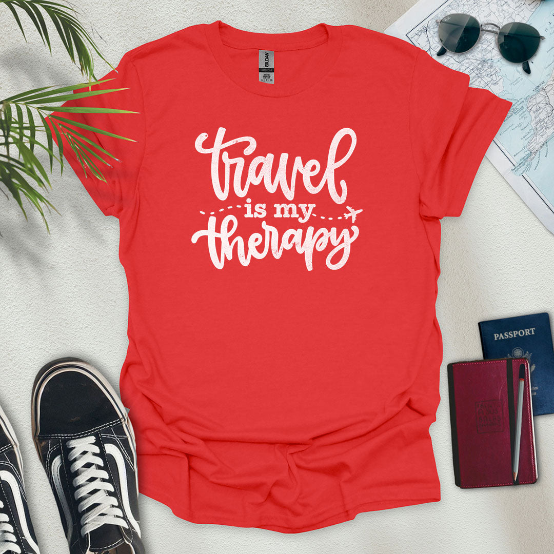 Travel is My Therapy T-Shirt - Wander Wears | Explore in Style - Adventure & Travel Apparel