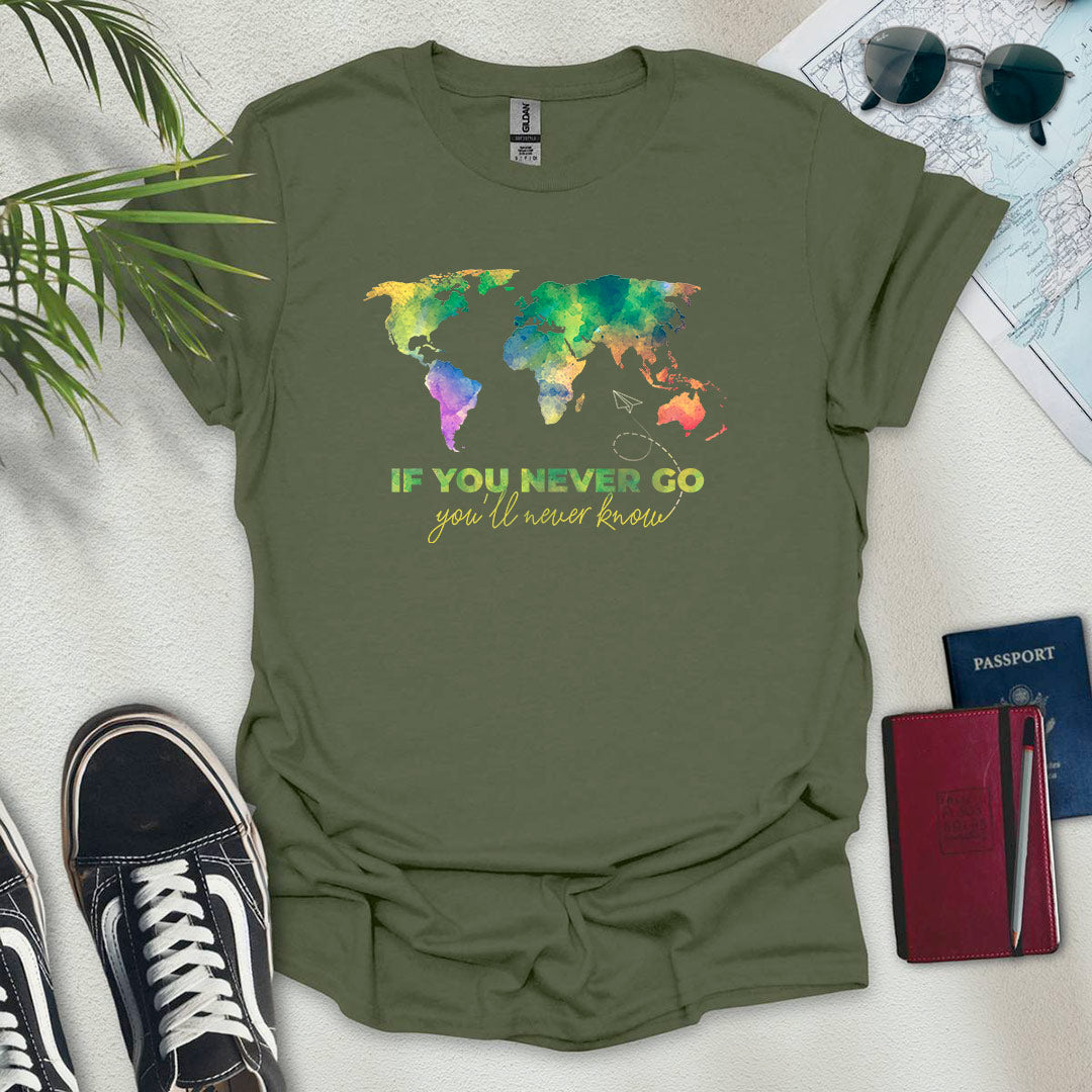 Watercolor World Map T-Shirt